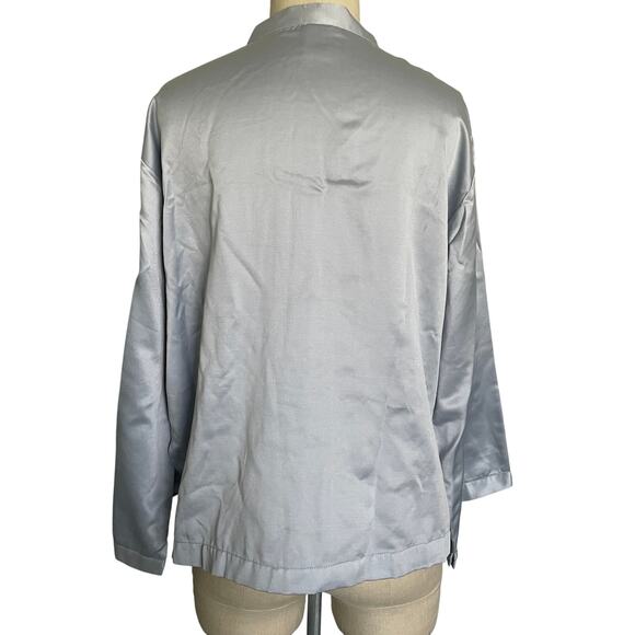 Vintage Natori Embroidered Pajama Top Fleece Lined Button Up - Picture 4 of 7